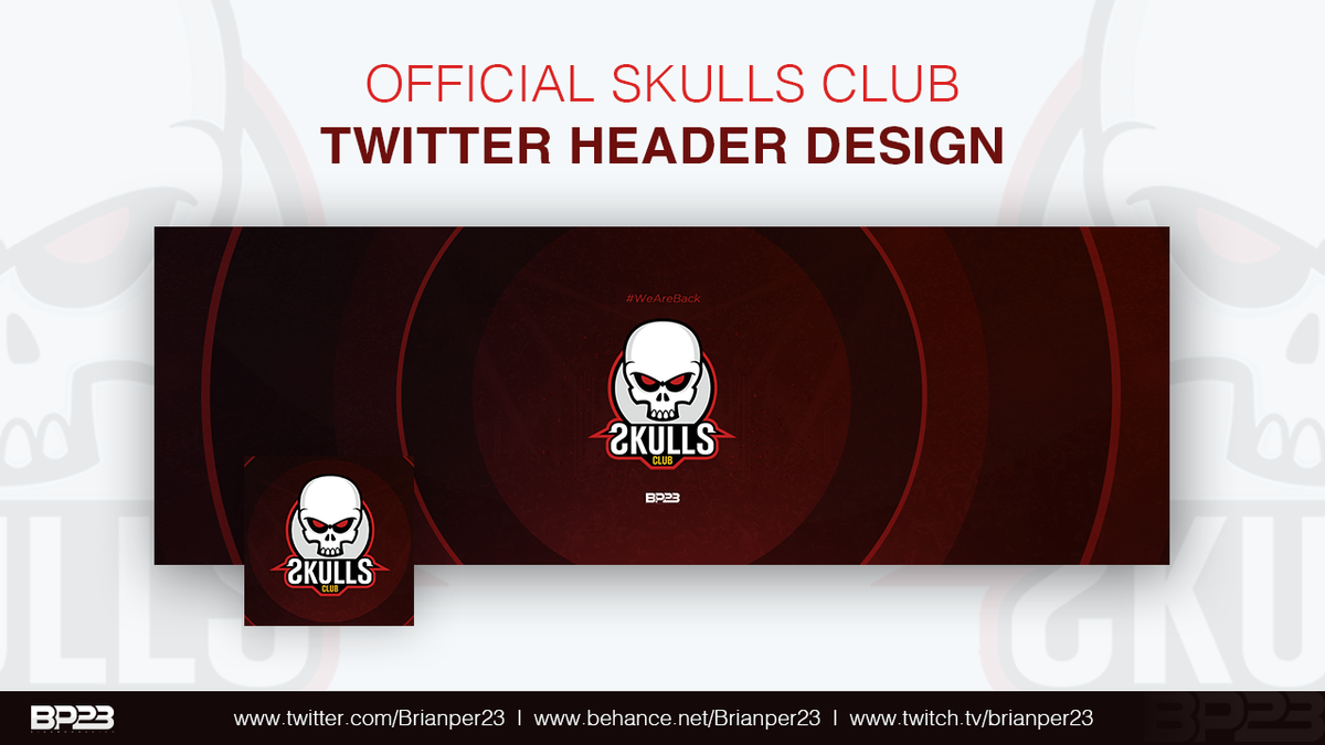 Brianper23's tweet photo. ¡Official Twitter Header Design for @SkullsClub! 🎨💀

#WeAreBack #SkullsDesign 🔴 https://t.co/DHAr0wUnOv