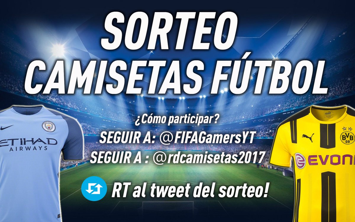 FIFAGamersYT's tweet photo. 😍😱SORTEAZO CAMISETAS FÚTBOL!!😱😍

¿Cómo participar?

1. Seguir a @FIFAGamersYT 
2. Seguir a @rdcamisetas2017 
3. Hacer RT a este Tweet. 🔃 https://t.co/vCkmumLCrh