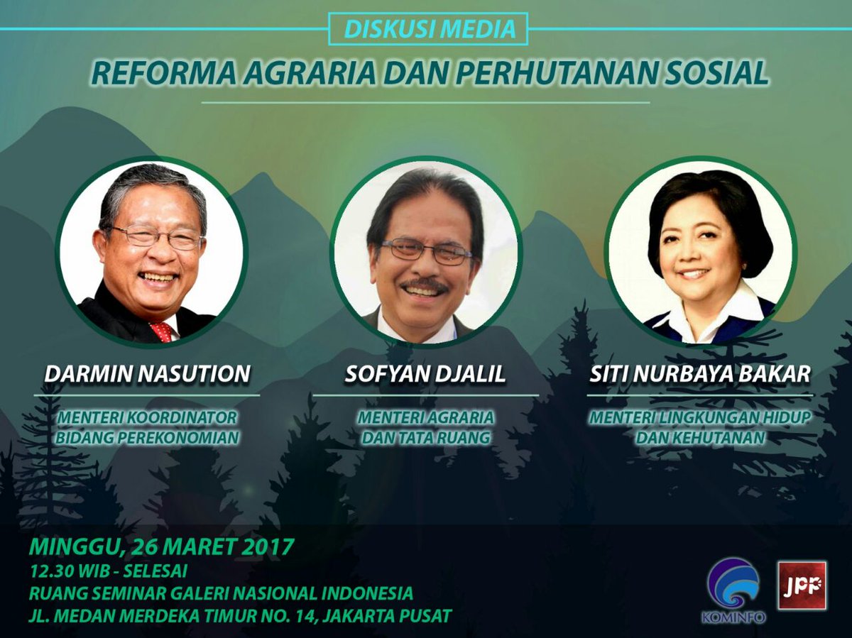 Diskusi Media bersama Menko Perekonomian, Menteri <a href="/atr_bpn/">Kementerian ATR/BPN</a>, dan Kementerian @KementerianLHK <a href="/kemkominfo/">IsNotSepuh</a> 
#PemerataanEkonomi