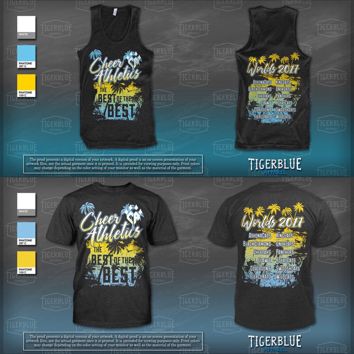 CAProShop's tweet photo. Only two days left to pre order your 2017 CA Worlds Tanks and Tees! Get to https://t.co/qM3KfCy0rO now to order yours! #cheerathletics https://t.co/C4hJ95UibB
