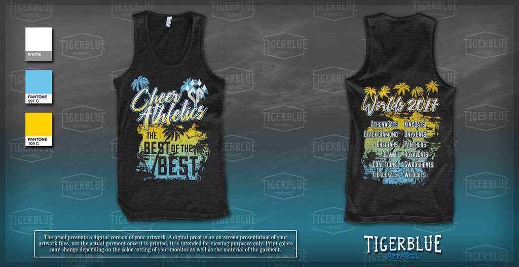 Only two days left to pre order your 2017 CA Worlds Tanks and Tees! Get to CAproshop.com now to order yours! #cheerathletics