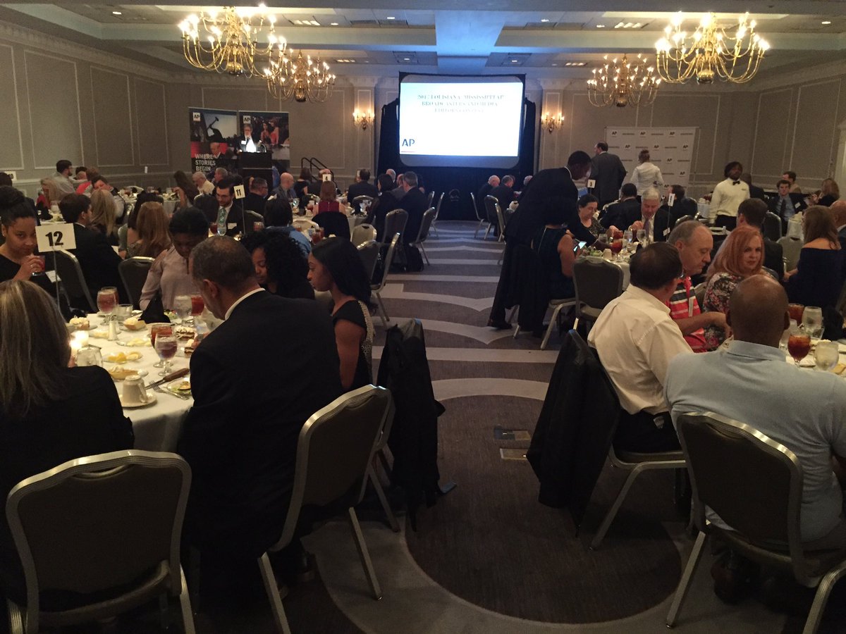 Having way too much fun with fellow journalists (and a Sweet Potato Queen or two) at AP Awards Banquet. <a href="/TraversWDSU/">Travers Mackel</a> <a href="/spqueens/">Jill Conner Browne</a>