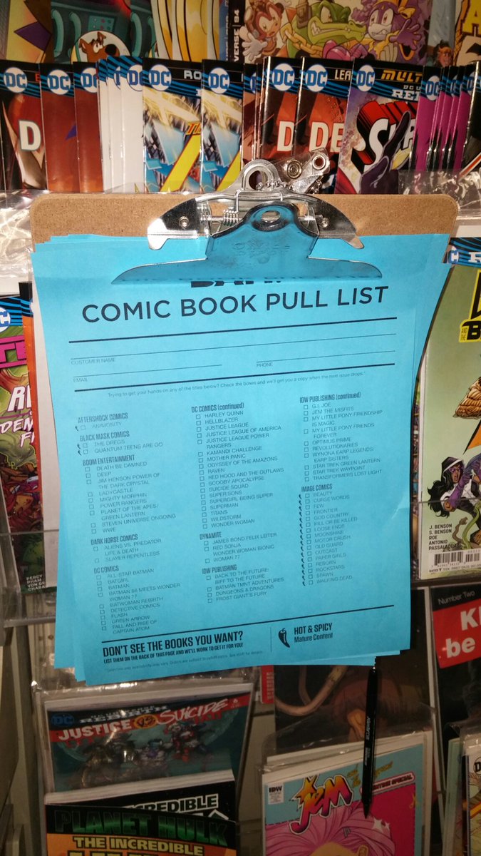 chrisarrant's tweet photo. Booksamillion, 2nd largest US bookstore chain, now doing single issue pull lists. hmm. https://t.co/o9xs63Z4Wc