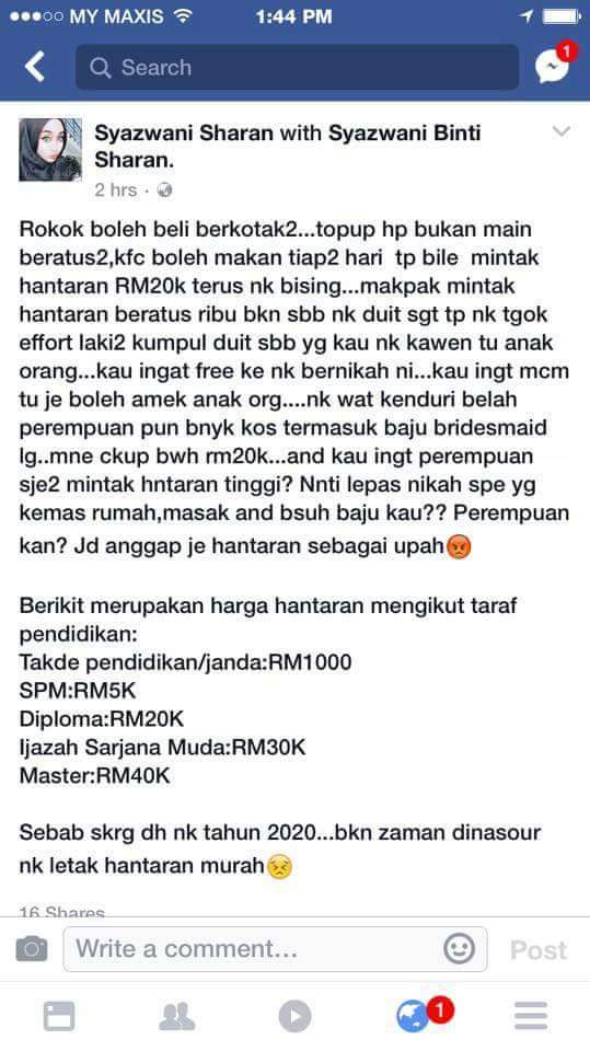 mansado46's tweet photo. Kategori hantaran..haha...lancau..jnuh la nk kawen pon susah... https://t.co/hR7f9oqNpm
