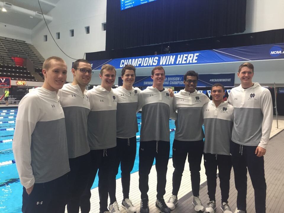 NDMensswimdive's tweet photo. Fighting Irish end the 16-17 season 25th place w/ 29 pts at the #NCAA Championships. Most in #ND history. #GoIrish☘️ https://t.co/wXUZLTKR9c