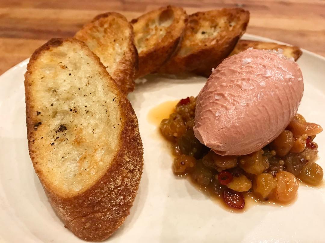 bateauseattle's tweet photo. Beef liver #pâté, pickled sultanas, toast. https://t.co/Iwvmo7uOoa https://t.co/PNP31qUvhI
