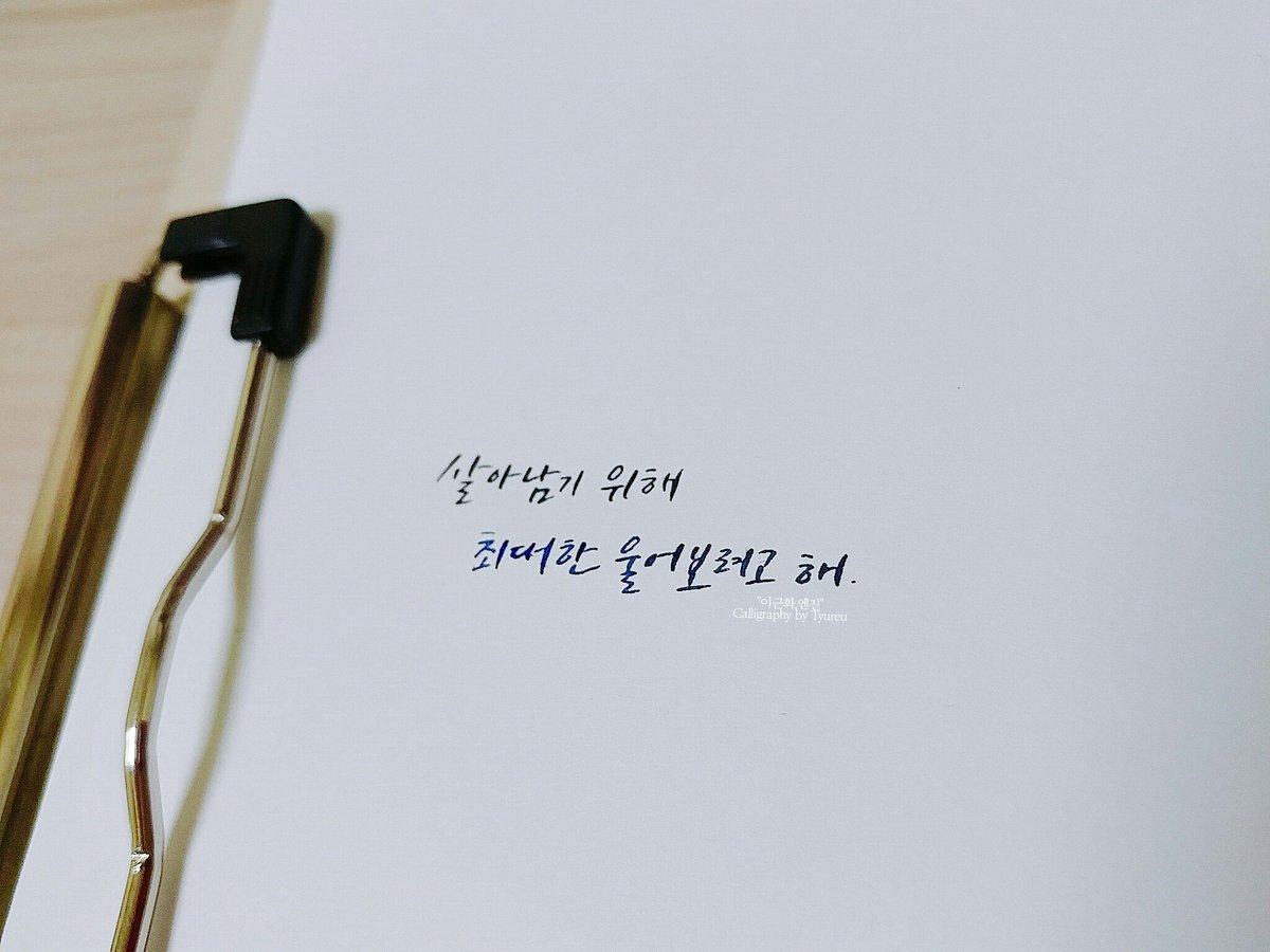 eulpagada's tweet photo. 살아남기 위해
최대한 울어보려고 해
"이근화. 엔진"

#튜르캘리
@For_P_M https://t.co/LyZ9opl36C