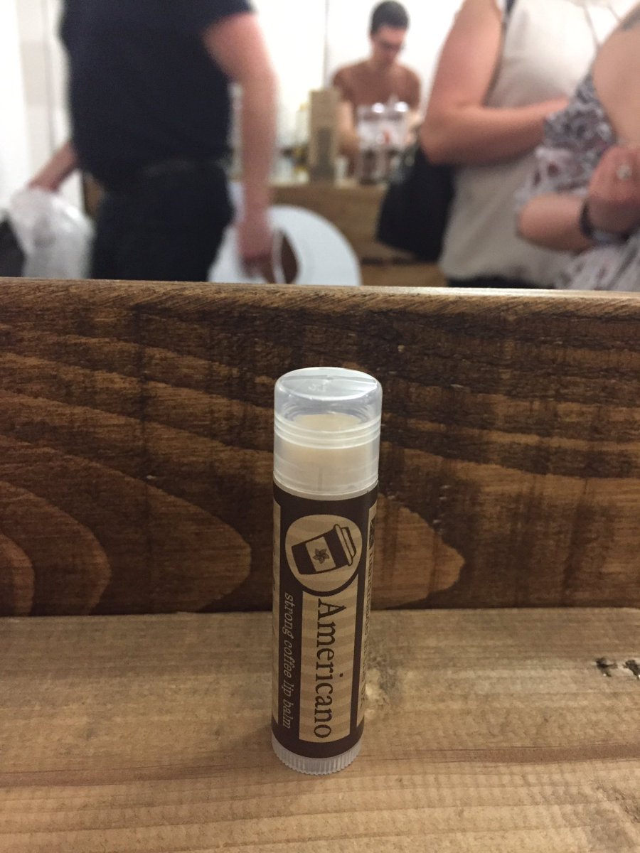 Today's best seller so far is (unsurprisingly) Americano (strong coffee) #lipbalm at the #LondonCoffeeFestival