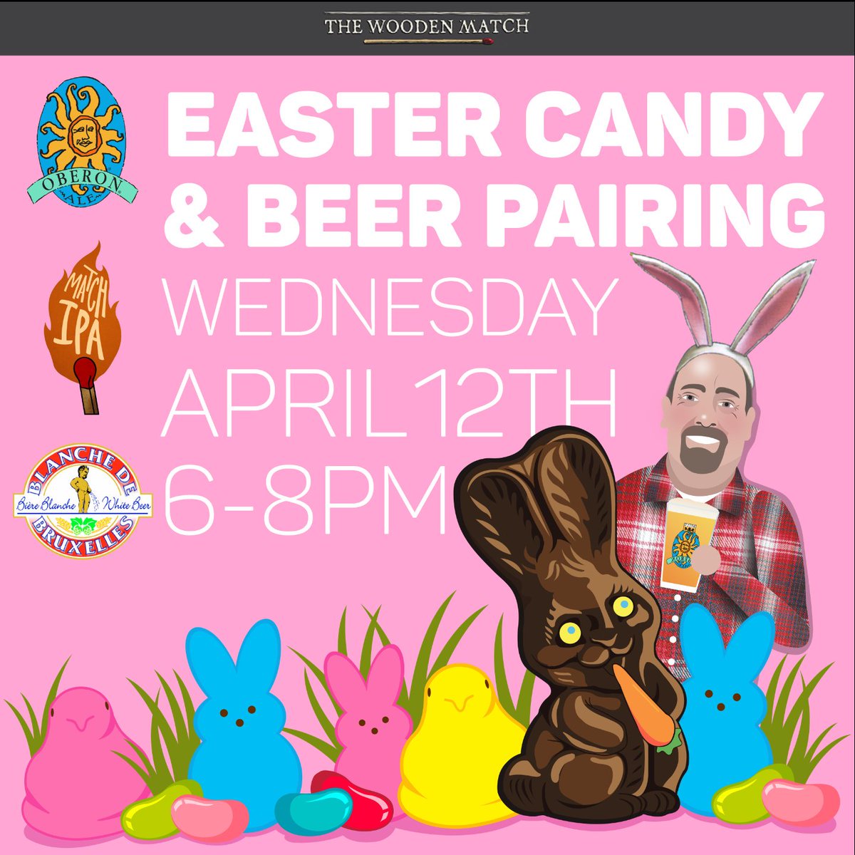 PintofPat's tweet image. My annual Easter Candy/Beer pairing is this Wednesday!!!!  See you at the Wooden Match #easter