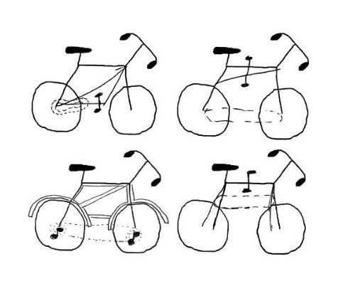trbouma's tweet photo. Sketches of bicycles by non-cyclists #KnowledgeIllusion https://t.co/eg94lSn2wU