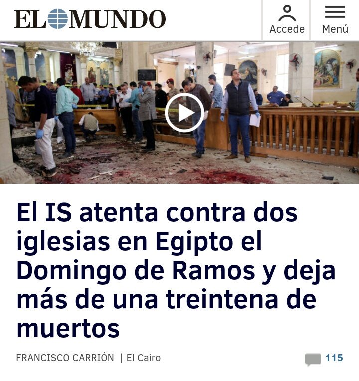 sonperseguidos's tweet photo. MUY GRAVE: los cristianos egipcios otra vez siendo atacados, atentado en la misa de #DomingoDeRamos https://t.co/BT0O9OmGpN