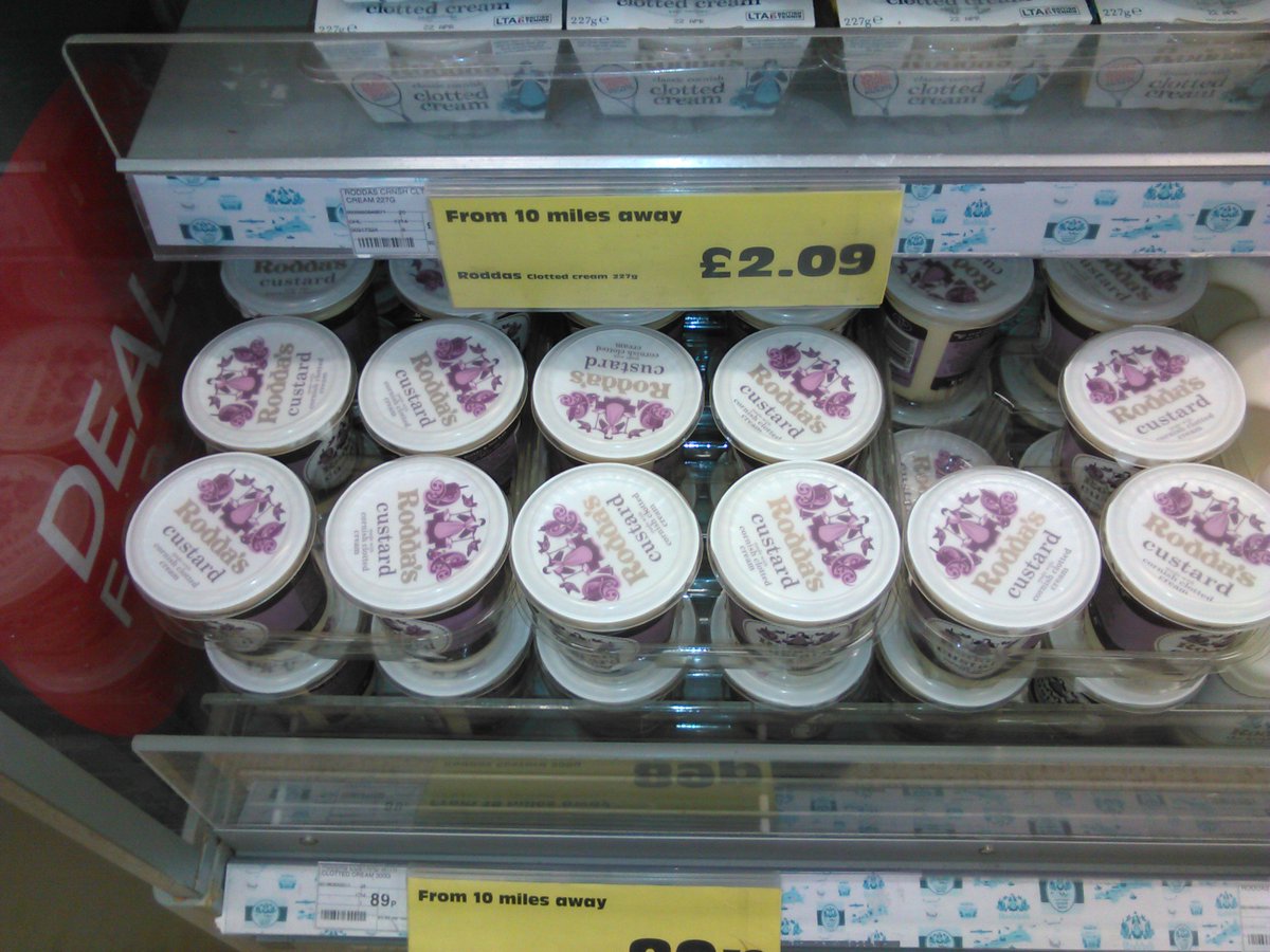 Co-op Hayle food miles signage on Roddas Products #roddas