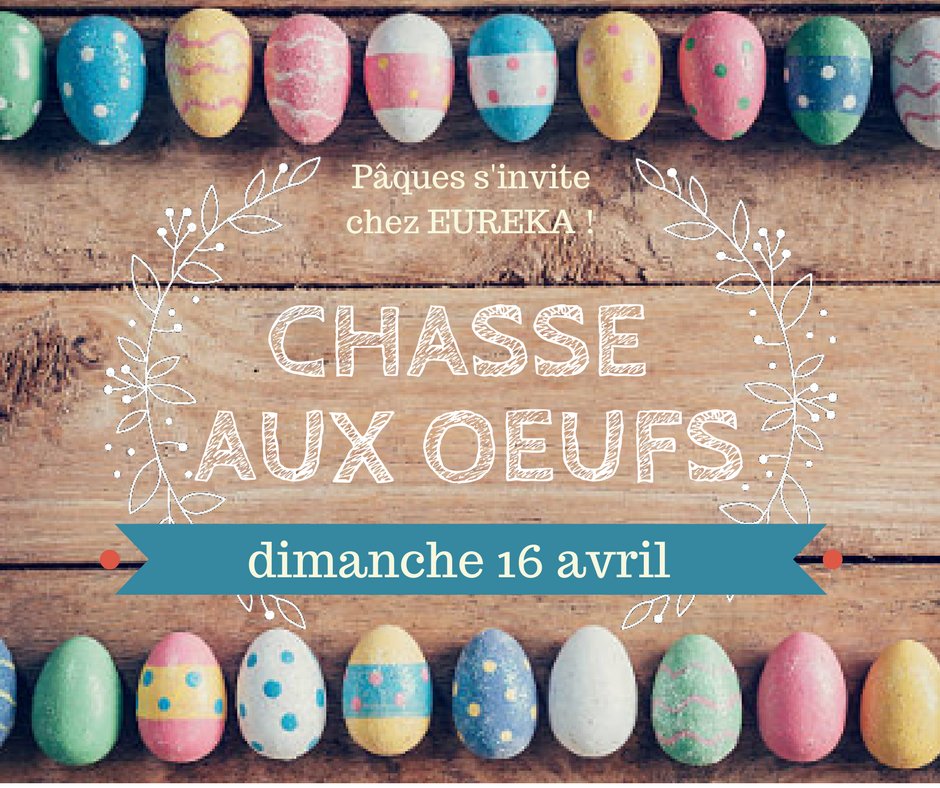 Dimanche 16 avril, Pâques s'invite chez <a href="/EurekaGame/">Eureka</a> :D Réservez votre session et venez chasser des petits œufs en chocolat trop bons !