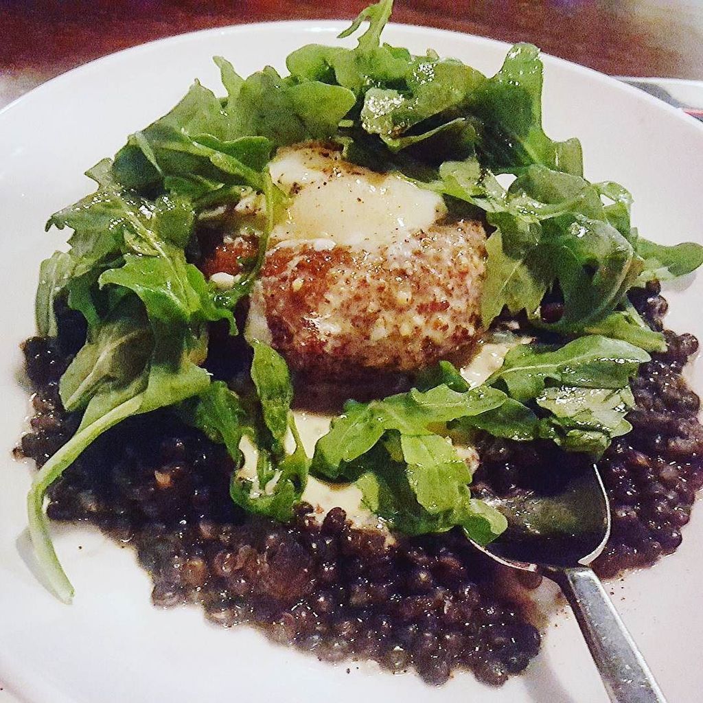 rnrdaveg's tweet photo. Pig Head w/sous vide egg, arugala #lentils #mustard #cremefraiche @stanbury in #raleigh #stanbury #pighead https://t.co/NqlpAXu882 https://t.co/c16jukpDC9