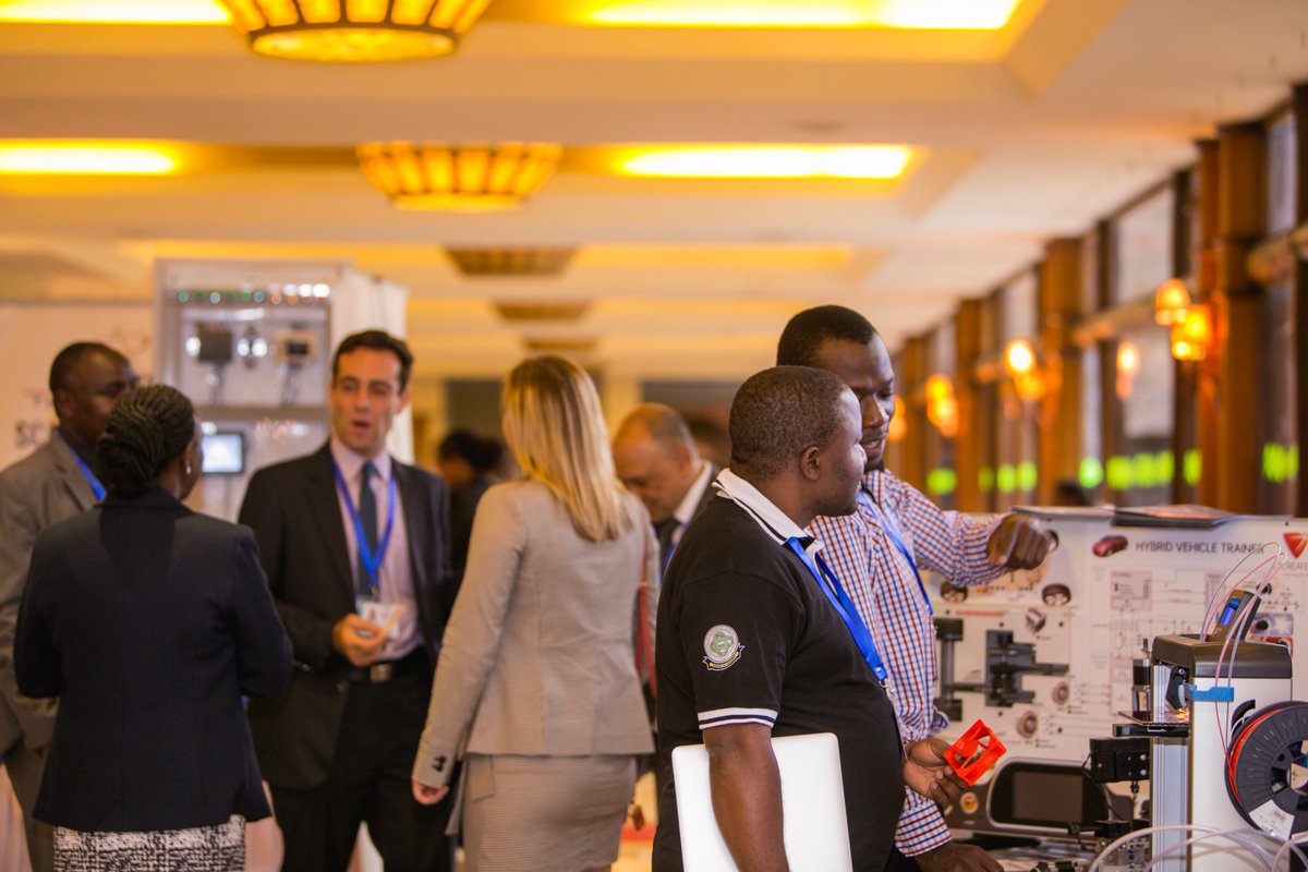 .@gmisinzo, center leader of the Africa Center for Excellence @sacids at @SokoineU talks to exhibitors at #PASETForum