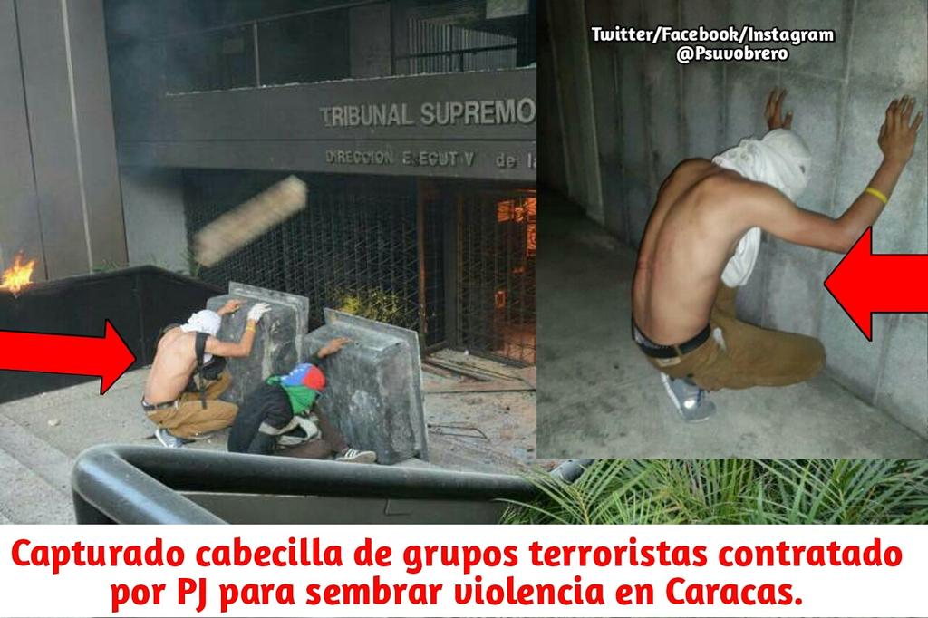 moralesflamenco's tweet photo. Capturado cabecilla de grupos terroristas contratado por PJ  para sembrar violencia en Caracas   @NicolasMaduro @NestorReverol @VTVcanal8 https://t.co/P1LCFAvC7l