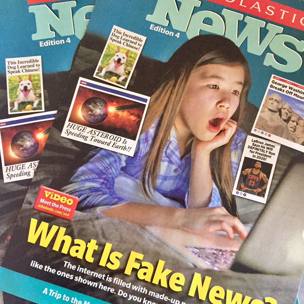 Obsessed with the current issue of @ScholasticNews #whatisfakenews #realworldlearning #powerfuldiscussions #oakpark97 #mannschool