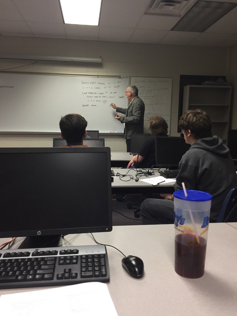 Shout out to Dr Reed from <a href="/Creighton/">Creighton University</a> and <a href="/csteachersorg/">CS Teachers Association (CSTA)</a> visiting APCSA class preparing students for AP Exam. Thanks!