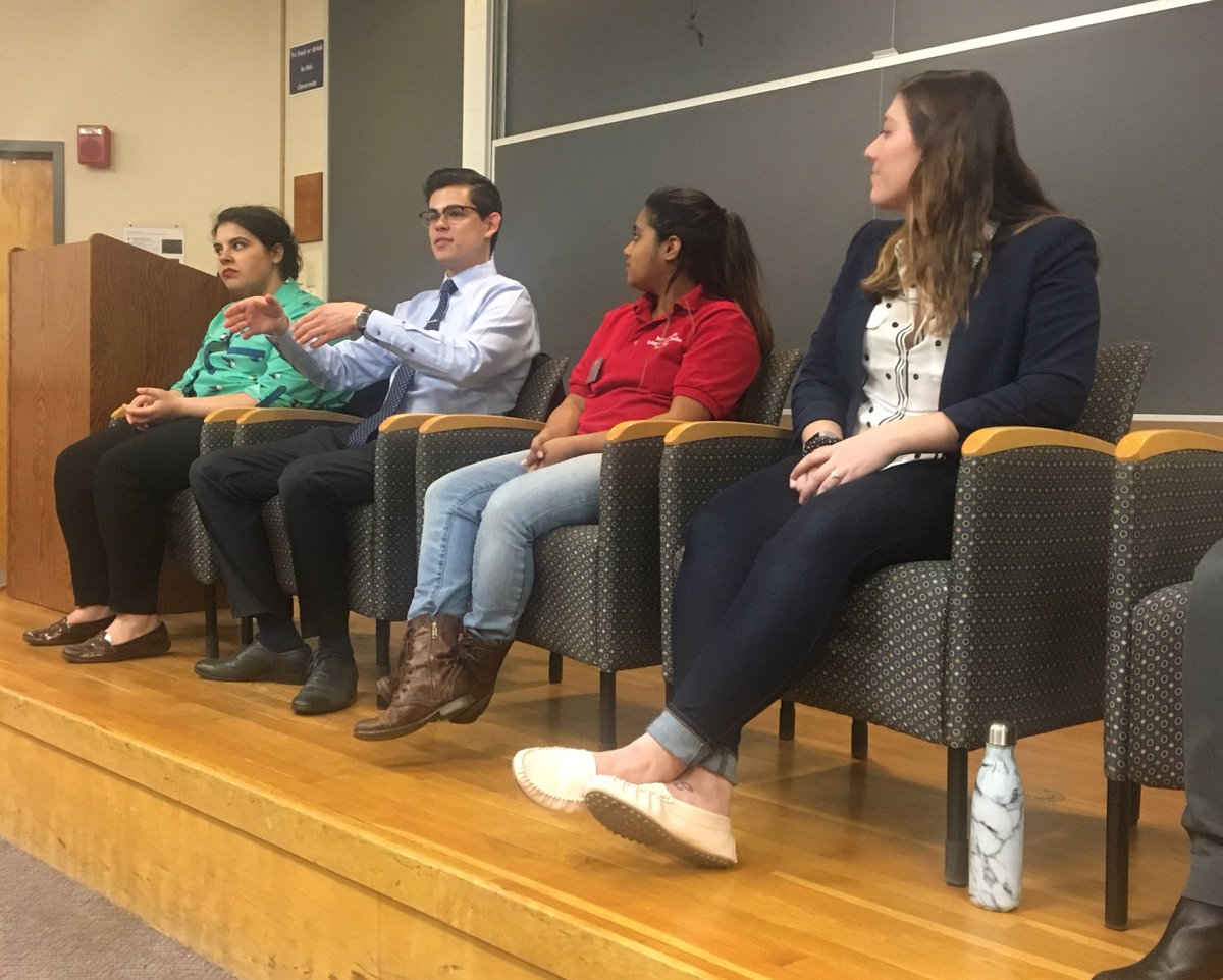 BUCGS's tweet photo. CGS students and alums answering questions about the CGS experience and what the post-CGS transition is like. #BUOpenHouse #BUCGS https://t.co/8WfMrCCVmD