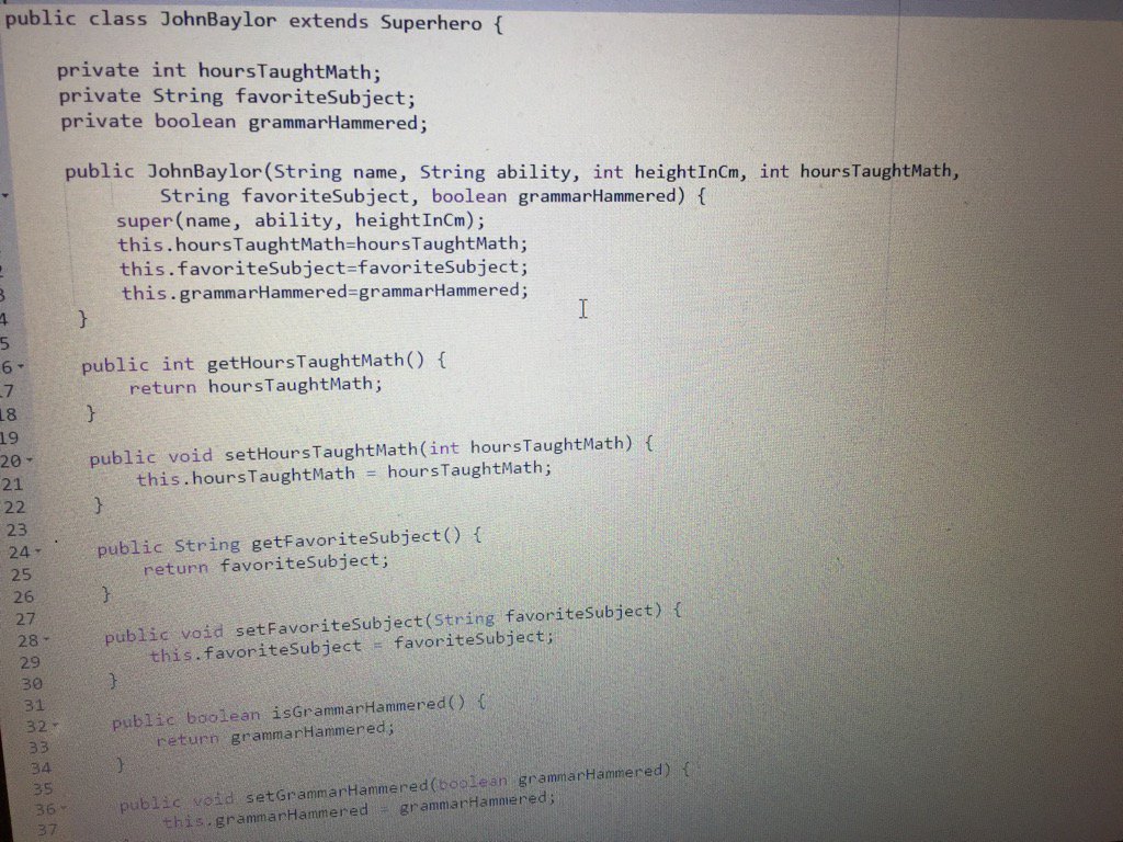 Hey @JB_Prep Millard South CS students enjoy your stuff so much they coded about you inheriting Superhero traits