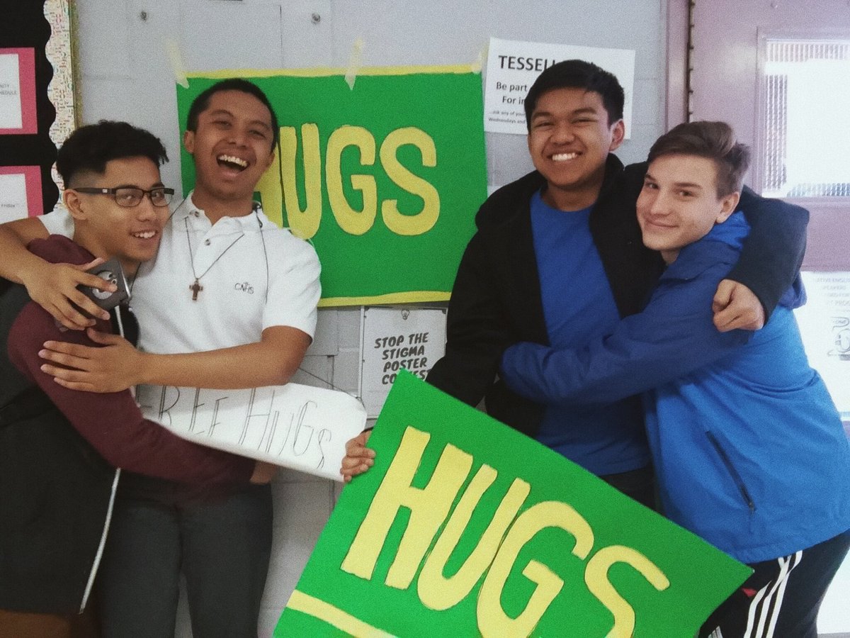 BCNHSSTST's tweet photo. hope you all enjoyed some free hugs during lunch! ✨✨ https://t.co/c0v4OOIXSf