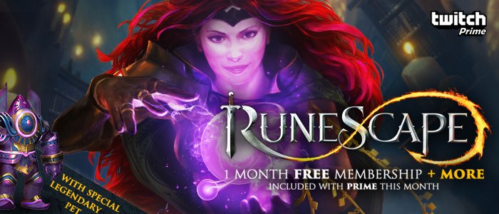 Twitch Prime members receive exclusive RuneScape Rewards and Giveaways From  Now Until February 2020