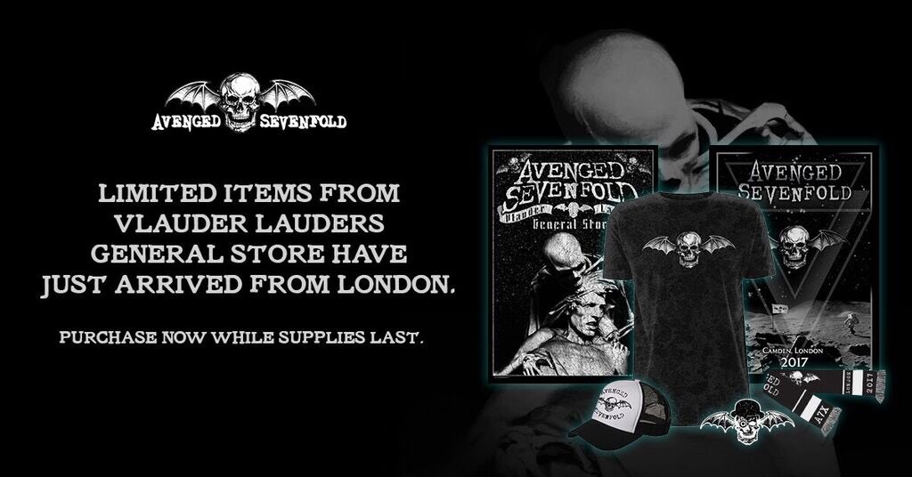 TheOfficialA7X's tweet photo. The final set of items from London's Vlauder Lauders General Store are finally here. While supplies last. https://t.co/Y6NakFgceJ https://t.co/4TfzakHIJh