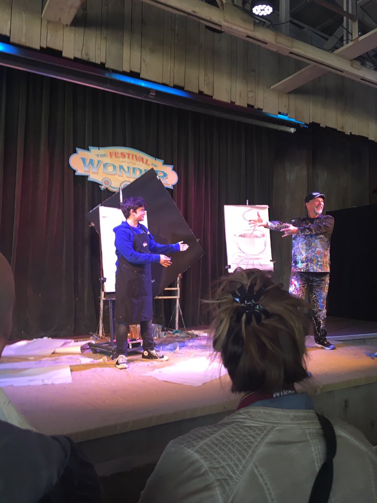 Having a fun time today @Silver Dollar City painting with speed artist Dan Dunn.