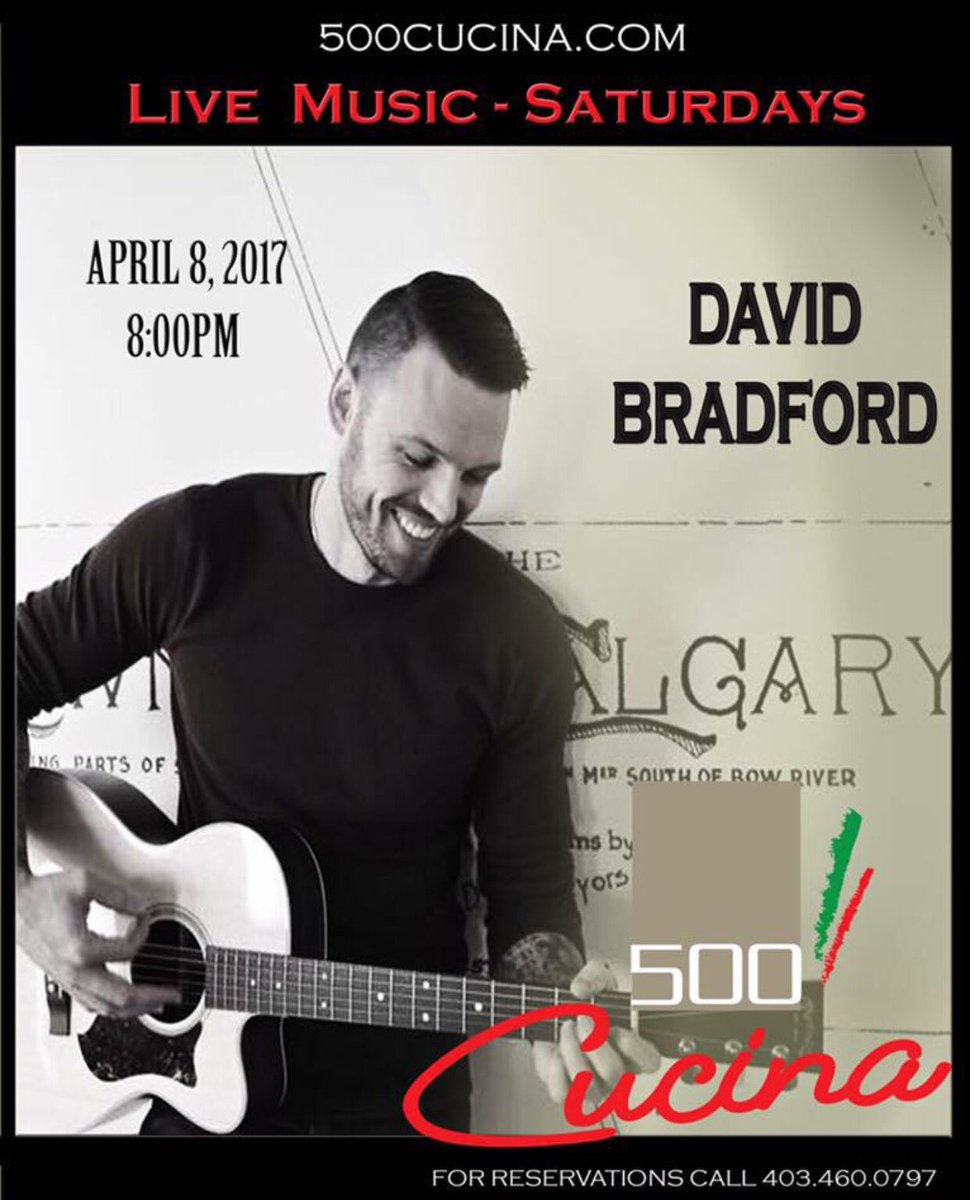 yycmusicconnect's tweet photo. @DGBradford plays @500Cucina Saturday, April 8th 730pm! #yycmusic #inglewoodyyc #musicmileyyc #live @MusicMileYYC https://t.co/Z2xjvQXxnr