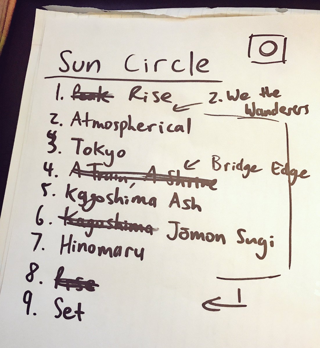 ENDESGA's tweet photo. Planning out my biggest ever album, with final names - written at 1:12am.
Not #7E1 ... now #SunCircle
Tokyo> Kyoto> Kagoshima> Jōmon Sugi https://t.co/S6RX3jnrfG