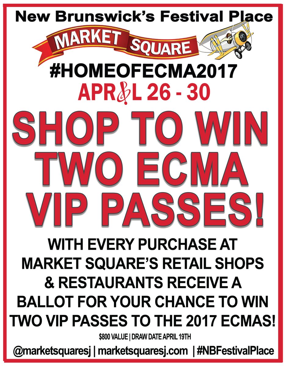 SHOP TO WIN at Market Square #homeofECMA2017! @Shop_Envy @ManchesterShoes <a href="/SJAH_NB/">Saint John Ale House</a> <a href="/McGillsSJ/">McGill's</a> <a href="/grannans/">Grannans Seafood</a> <a href="/RyanDuffysSJ/">Ryan Duffy's SJ</a> <a href="/pepperspub_sj/">Peppers Pub</a>