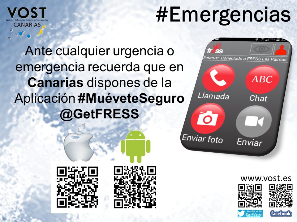 VOSTcanarias's tweet photo. En #Canarias, ante cualquier #emergencia, además del ☎ 1-1-2 tienes App @FRESS112 gratuita.
Descarga ⏩ https://t.co/sDuwkYo7e0 #SemanaSanta https://t.co/8SKRjLrjok