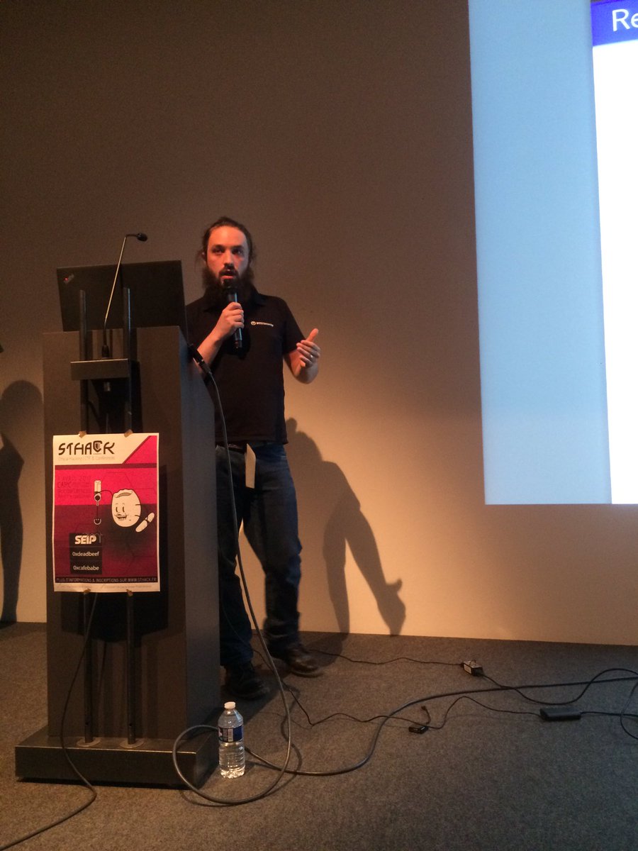 #Ethicalhacking: <a href="/sth4ck/">Sthack</a> à #Bordeaux #Sth4ck2017 présentation de <a href="/acervoise/">Antoine Cervoise</a> sur la fraude aux cartes cadeaux