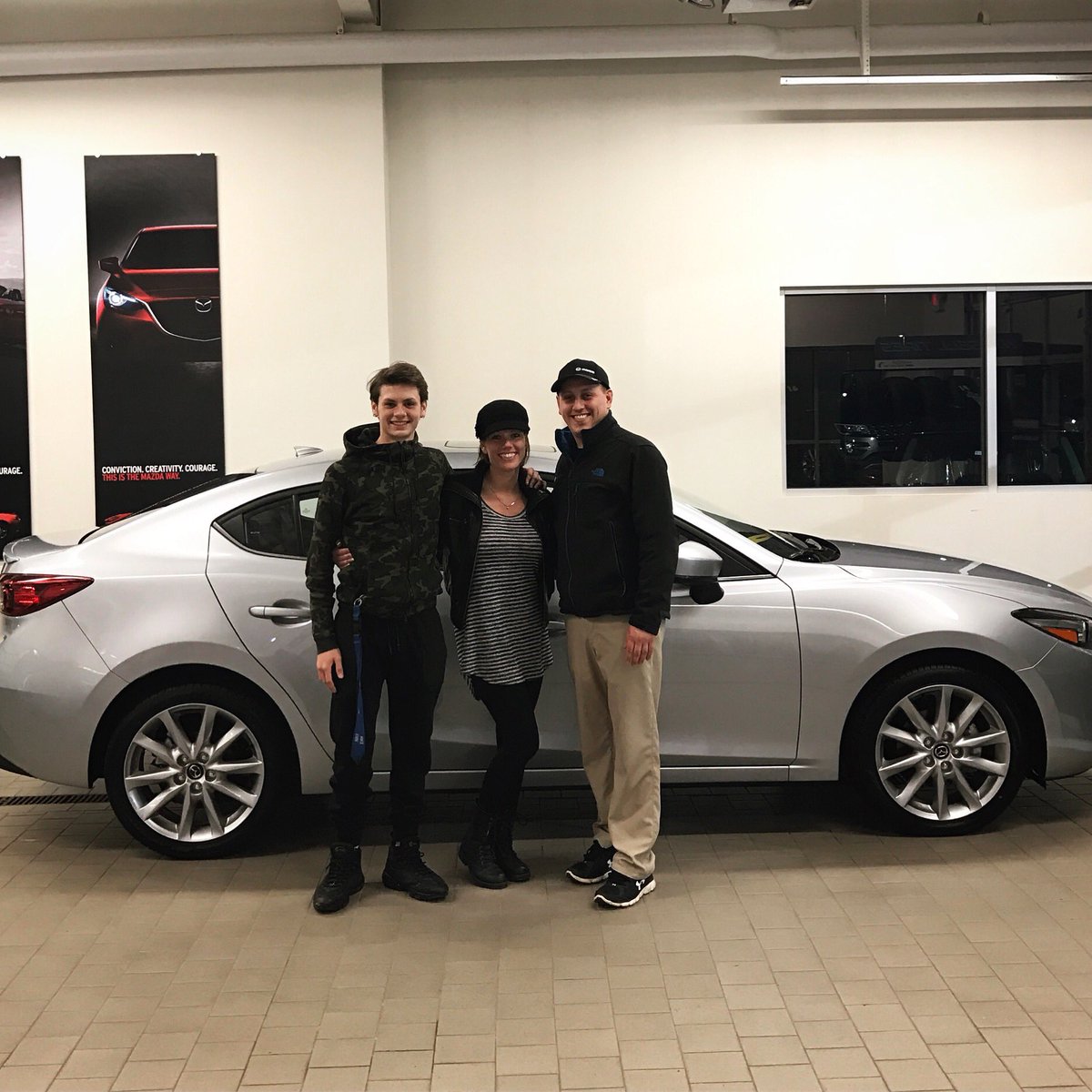 PrestonMazda1's tweet photo. Congratulations to Cameron and Jamie on their new 2017 Mazda 3!! Pictured with sales specialist, Nick Harper 🚙💨 #youcomefirst https://t.co/HGuq6p5wa3