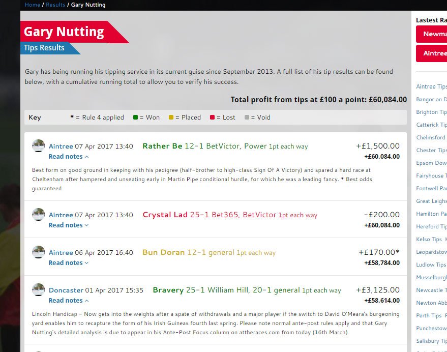 HorseTraderNews's tweet image. "Rather Be" pushes Gary Nuttings tipping service over the £60k profit mark (£10k in the last 3 months) #winningtips #aintree #garynutting