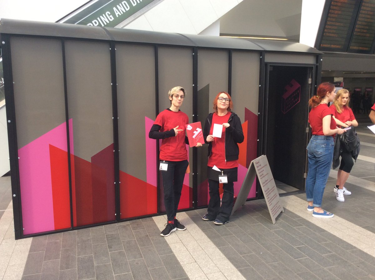 NetworkRailBHM's tweet photo. The pop up @flatpack cinema is here today until 6pm as part of the flatpack film festival. Free &amp; here for you to enjoy in the atrium https://t.co/5d2qb0TLQP