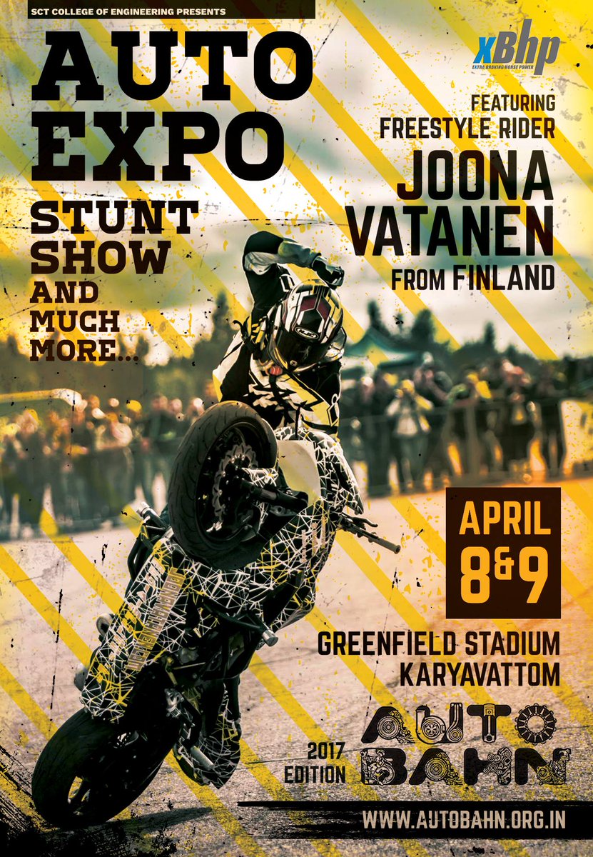 xBhp's tweet photo. Trivandrum motorheads! #xBhp Gear up for an action-packed weekend with #AutoBahn 2017! #SCTCE https://t.co/n2iQGZ3HyS