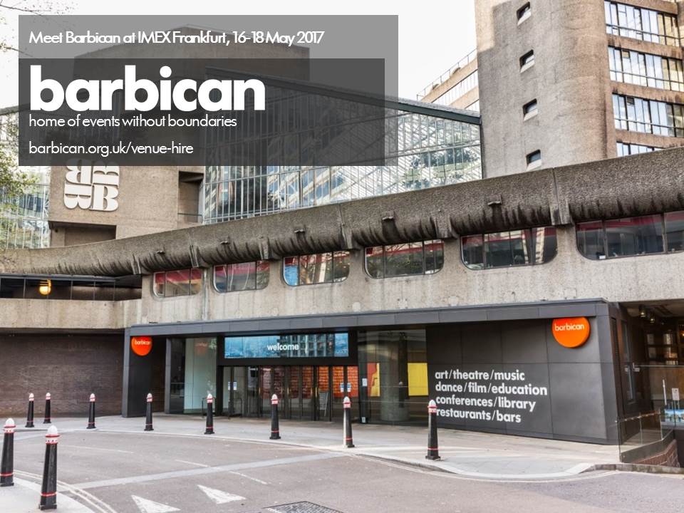 <a href="/BarbicanVenues/">Barbican Venue Hire</a> is home to events without boundaries, find out how at #IMEX17 by making an appointment today bit.ly/2oINwS4