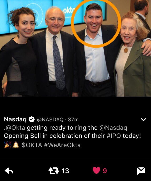 mikeprindi's tweet photo. @mowtwine @mr_shagguar @mostdefinitemax @ABerg23 @DinnerTales @Cornice_Trading Tom Cruise sighting at the Okta IPO https://t.co/tHESPGtmIK