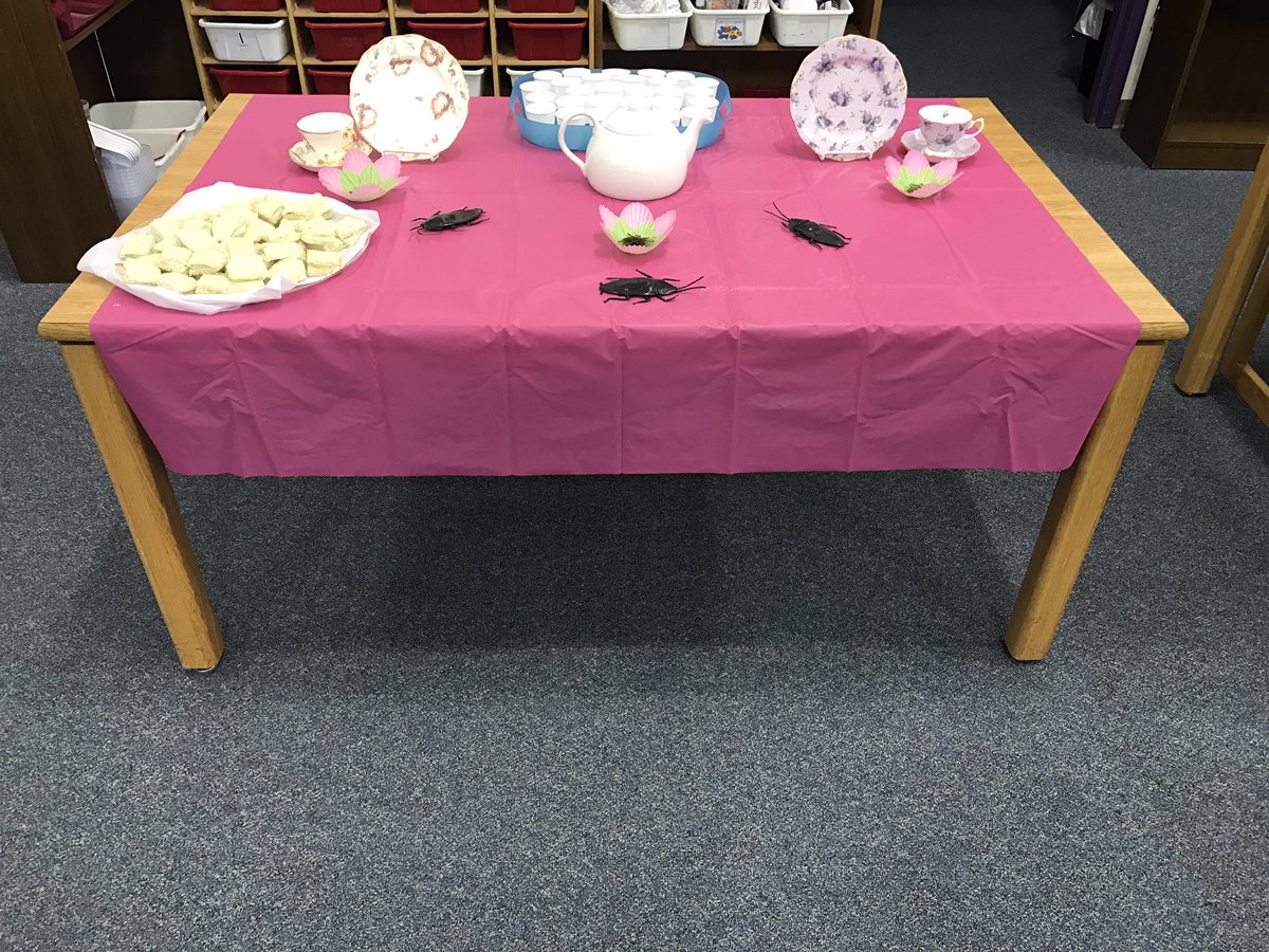 FinchFalcons1's tweet photo. Everyone's favorite cockroach has crashed the tea party at Finch Elementary! #finchfalconsrock! https://t.co/ZZPmtcwRLk