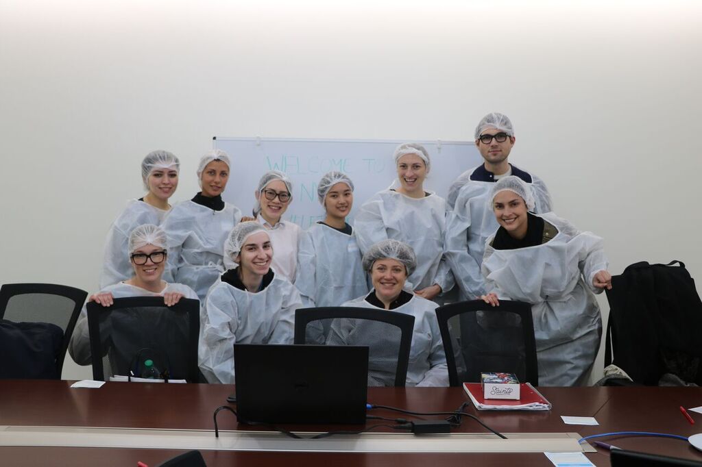 NYU_NFS's tweet photo. .@NYU_NFSPH Food Manufacturing students gear up for their visit to TMI Trading in Bushwick. @thedrunkenfig #NYU #letsdodumplings https://t.co/6hYdbFbNXo
