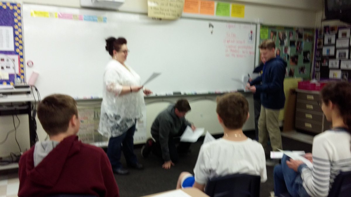 FDStahl's tweet image. Ms. Stahl was a master actor today in the one-act plays written by her awesome ELA students #ELArocks #section73