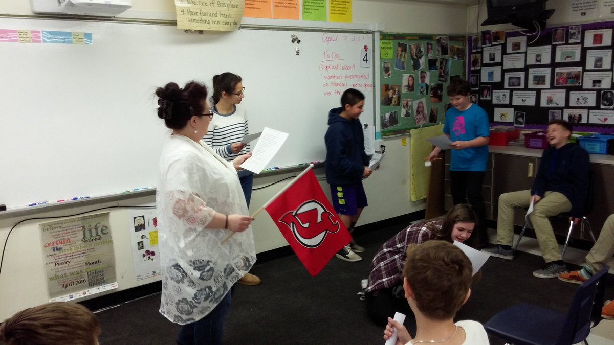 FDStahl's tweet image. Ms. Stahl was a master actor today in the one-act plays written by her awesome ELA students #ELArocks #section73