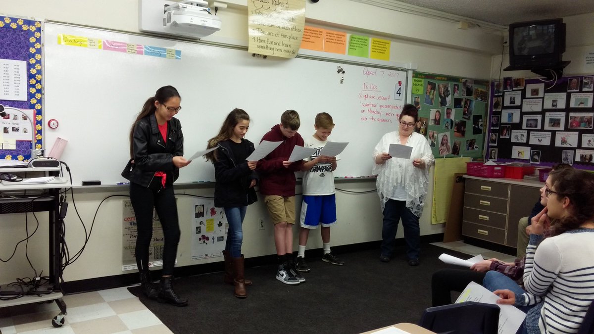 FDStahl's tweet image. Ms. Stahl was a master actor today in the one-act plays written by her awesome ELA students #ELArocks #section73