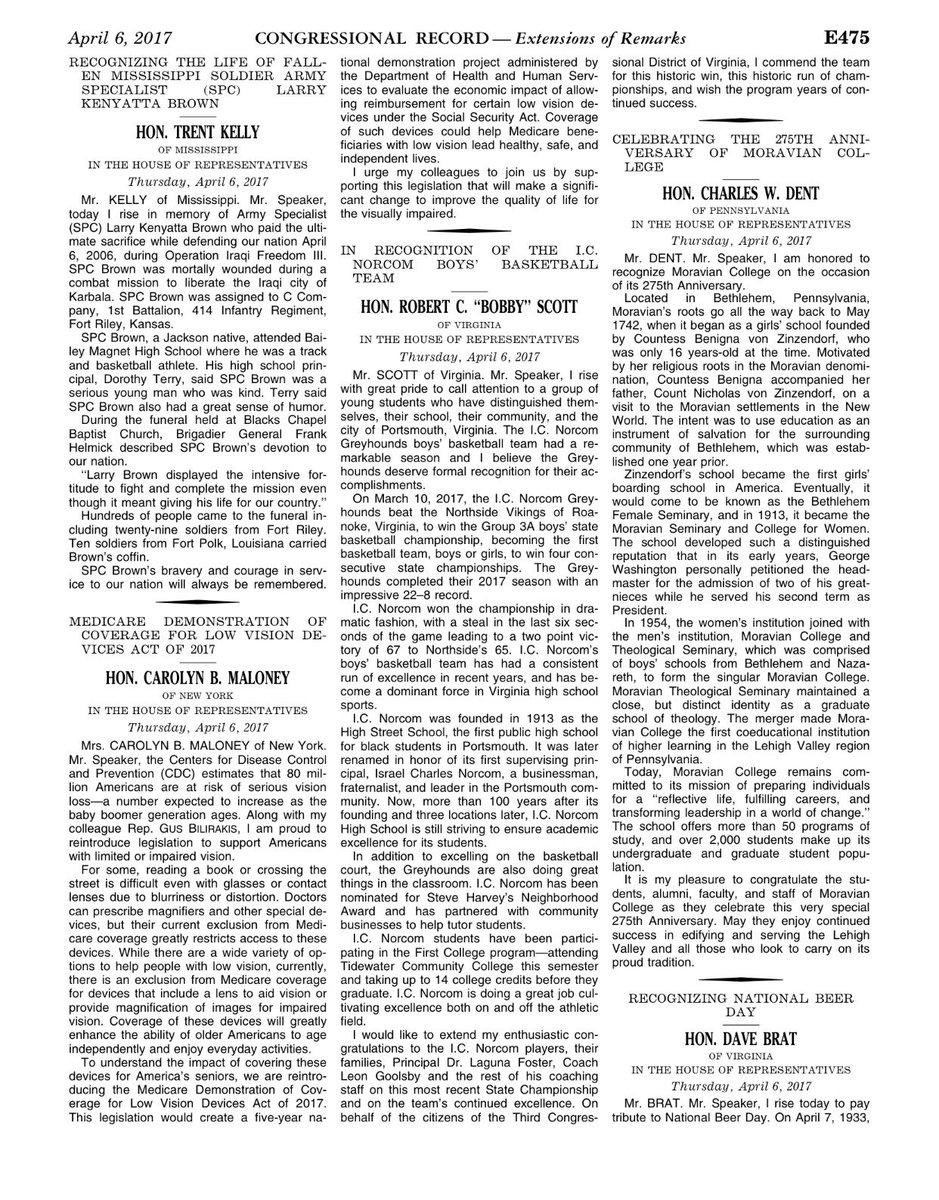 NationalBeerDay's tweet photo. National Beer Day was officially recognized on the Congressional Record yesterday. Take a look at pages 45 &amp; 46. 🍻 https://t.co/W6g92dvCBf https://t.co/qPmmnao5s5