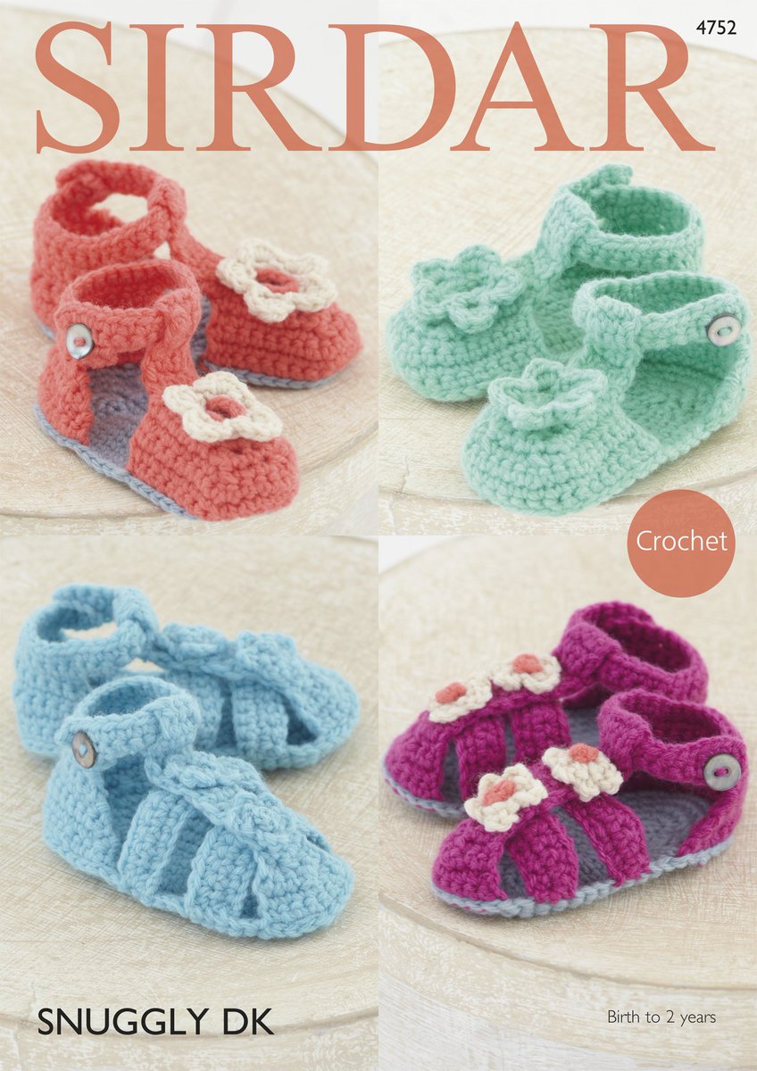 knitsirdar's tweet photo. How utterly adorable are these crochet Snuggly DK sandals? They are sure to be a winner with the little girl in your life! #summer #sun https://t.co/HqDJ6KQqNa