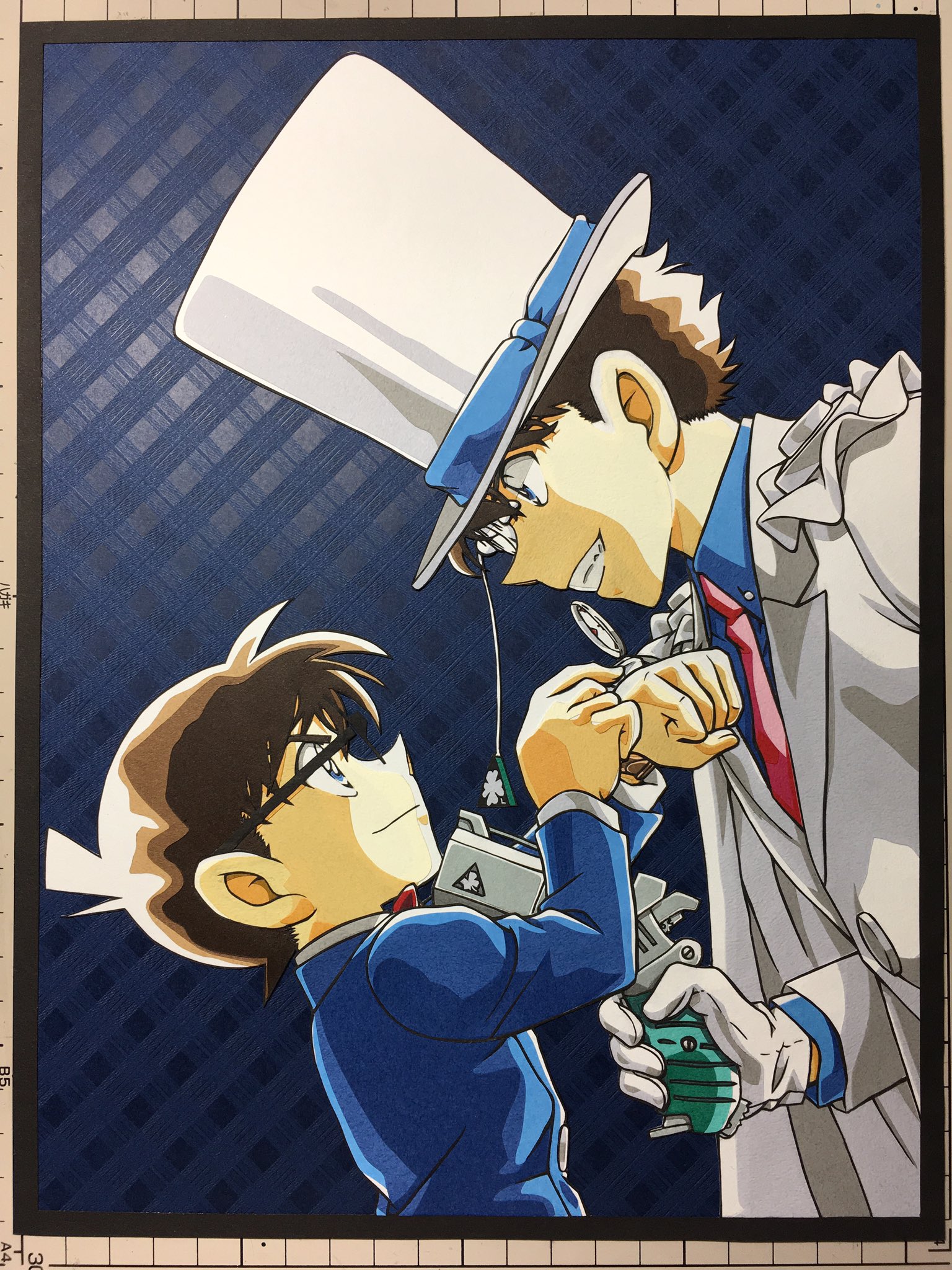 でんでん 切り絵 やっと完成 アニメの絵じゃなくて原作の絵だから色付けめっちゃ苦労した あと チェック柄の画用紙を一目惚れして買ったけど 結構いい感じになってよかった 切り絵 名探偵コナン でんでん 切り絵 やっと完成 アニメの絵じゃなくて原作の絵だから色付けめっちゃ苦労した あと チェック柄の画用紙を一目惚れして買ったけど 結構いい感じになってよかった 切り絵 名探偵コナン