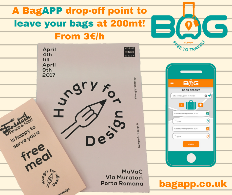 BagApp's tweet photo. Leave your bags &amp; enjoy #hungryfordesign  hands-free! #muvac #portaromana #designweek  #fuorisalone2017 via https://t.co/aNTAZR0zUd https://t.co/T9bDS9IBoR