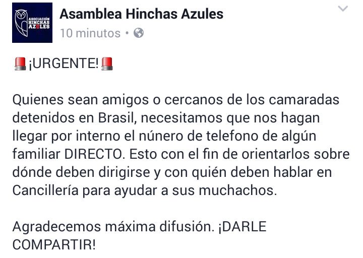 gis_tyle's tweet photo. ⚠⚠URGENTE⚠⚠
Difundir, por los camaradas detenidos en Brasil 🔵🔴🔵 https://t.co/75DgphQOHz