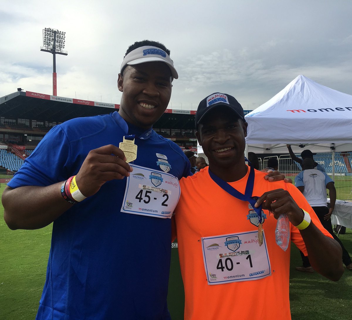 Titans_Cricket's tweet photo. Multiply Titans adding another winner's medal to the collection #GautrainRun #CelebRun https://t.co/M5OBO1x78C